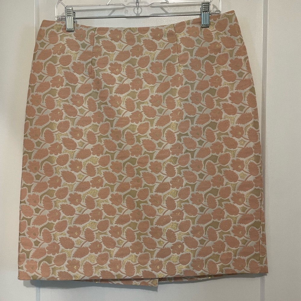 ‼️LAST CALL‼️ Merona pink and gold floral pencil skirt - Picture 2 of 11